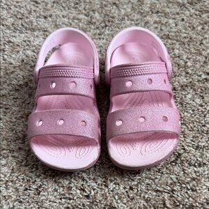 TODDLER GIRL CROC SANDALS SPARKLY PINK